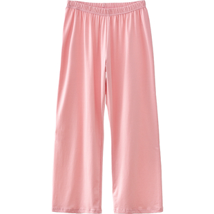 九分睡裤女士纯棉针织全棉大码宽松薄款家居裤可外穿春夏居家长裤