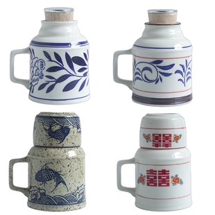 和风四季中式复古小茶壶茶杯带盖马克杯陶瓷闷茶泡茶壶凉水壶酒壶