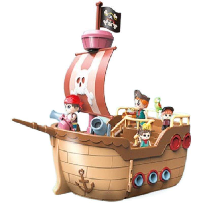 过家家海盗船玩具模型益智变形