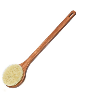 素一素二长柄洗澡刷猪鬃大号沐浴刷软毛搓擦后背干刷子神器身体刷