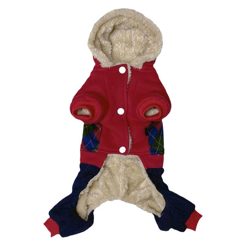 雪纳瑞狗狗衣服秋冬款四脚泰迪比熊中小型犬冬季加绒加厚保暖棉衣