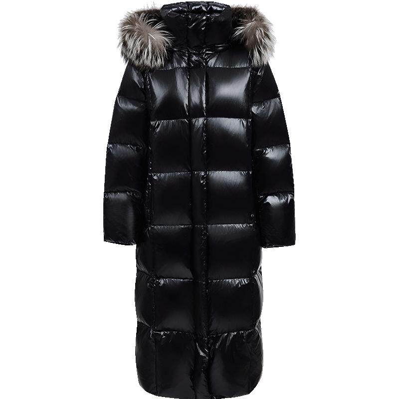 ONLY白鹅绒户外光泽感毛领羽绒服