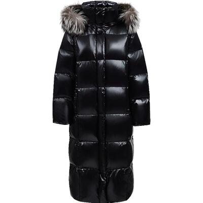 ONLY白鹅绒户外光泽感毛领羽绒服