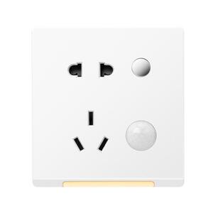 86型家用楼梯五孔插座人体感应地脚灯led踢脚酒店过道智能踏步灯