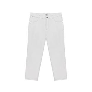 【马龙同款】ERDOS 男装高棉质水洗牛仔裤夏季款白色微弹直筒长裤