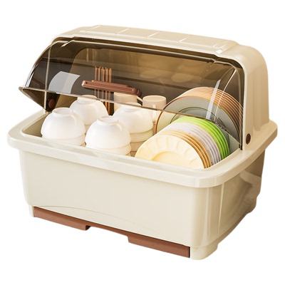 厨房沥水碗柜带盖放碗箱装碗碟盘家用碗架置物架子碗筷收纳盒台面