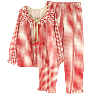 富朵纱布月子服春夏薄款产后纯棉产妇喂奶衣哺乳孕妇睡衣家居套装