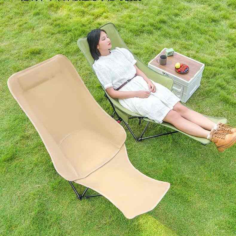 定制折叠椅子午休野餐露营脚折叠休闲椅托可调节带沙滩躺椅便携式