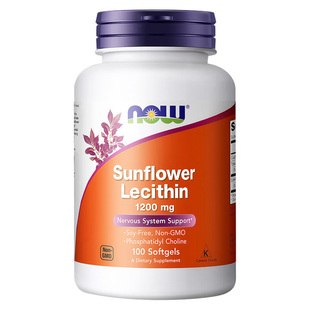 美国NOW Foods诺奥向日葵卵磷脂软胶囊100粒中老年养护心血管鱼油