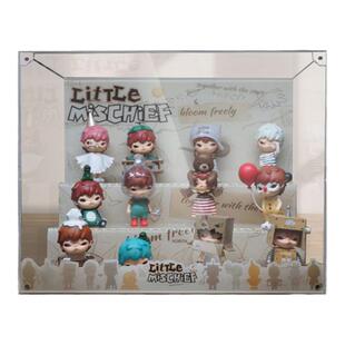 KGBOXPOPMART泡泡玛特MOLLY小小的使坏透明手办亚克力展示盒收纳