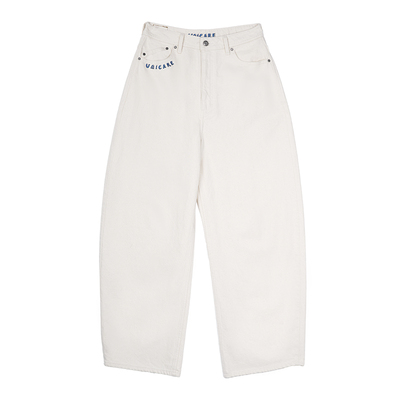 UNICARE户外休闲长裤牛仔弯刀裤弹力针织裤直筒裤 高腰显瘦阔腿裤