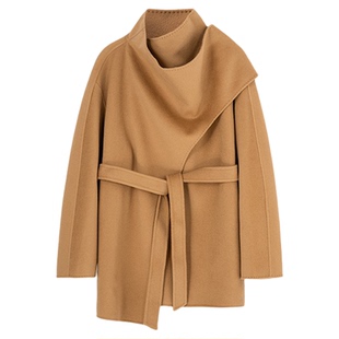 【商场同款】HPLY荷比俪2025冬新款绵羊毛小个子中长款双面呢大衣