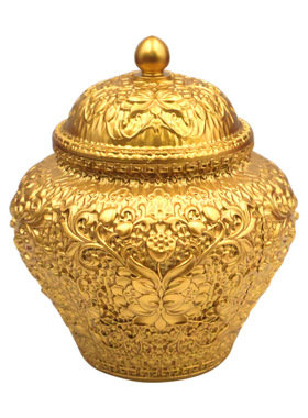 黄铜将军茶叶罐储物罐高档精品礼