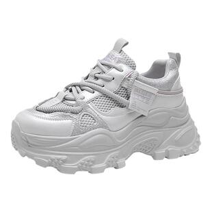 星期六老爹鞋女款新款春季爆款增高厚底鞋运动休闲鞋网面透气女鞋