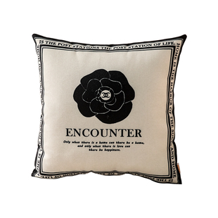 轻奢现代黑白简约抱枕客厅沙发PP棉办公室午睡靠背加厚棉麻耐磨