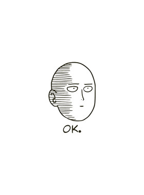TLP镂空车贴 一拳超人one punch man琦玉老师ok表情包装饰防水贴
