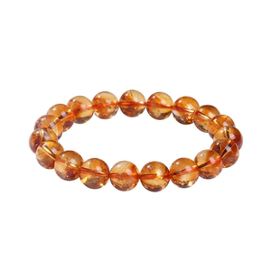 天然7A巴西黄塔晶手串黄水晶手链金字塔焦糖金黄色黄晶手串旺财运