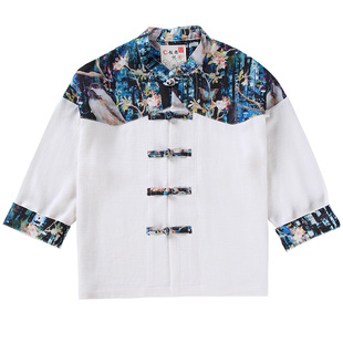 饭团记中国风棉麻唐装上衣儿童汉服男童民族服装春秋中式复古装