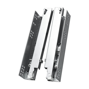 托底抽屉导轨200托底隐藏缓冲滑轨底装两三节8寸阻尼抽屉反弹轨道