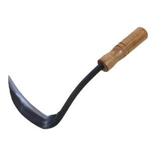 小镰刀小号迷你手工弹簧钢锻打一体开刃木柄割草刀割韭菜农用园艺