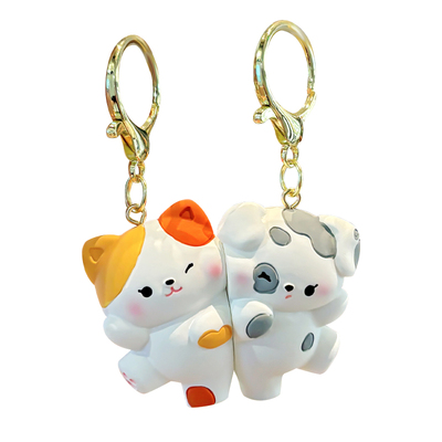 猫狗搭子情侣钥匙扣2026年新款可爱男女书包挂件磁吸对扣闺蜜礼物