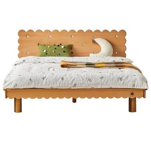 源氏木语加兰实木儿童床欧洲山毛榉男孩女孩青少年单人卡通饼干床