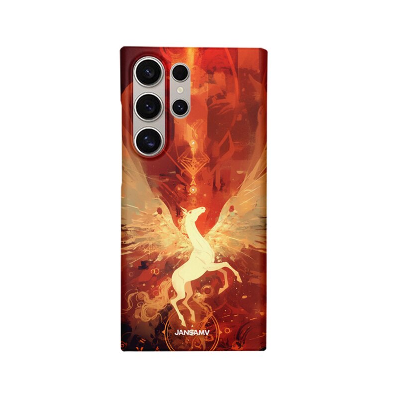 烈焰飞马适用三星S23ultra手机壳s24/s22/s21/note20ultra半包硬壳ZFlip5/4/3韩国涂层菲林个性创意潮流新