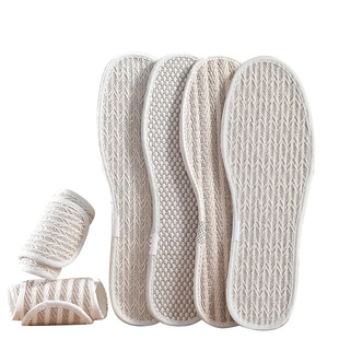 亚麻鞋垫透气吸汗防臭男女软底艾草除臭留香型皮鞋舒适纯棉布冬季