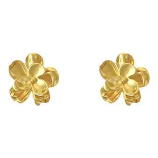 金色花朵耳环女气质高级新款爆款独特绝美耳钉复古港风夸张大耳饰