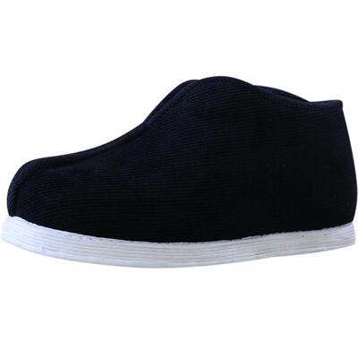 黑色灯芯绒千层底河蚌棉鞋