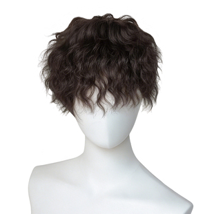 假发男羊毛卷短发自然蓬松莱斯利卷日系百搭男士小卷毛仿真全头套