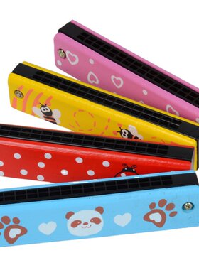 木制彩色婴儿玩具1-3-5-7口琴