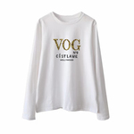 100%纯棉白色长袖t恤上衣女春秋新款韩版宽松显瘦内搭大码圆领打