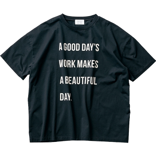 桑妮库拉/Sunny clouds 男式纯棉落肩英文印字黑色T恤