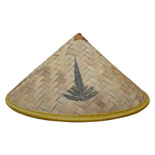 竹编遮阳防晒斗笠帽子大沿草帽农民男女旅游防雨帽三叶帽现货供应