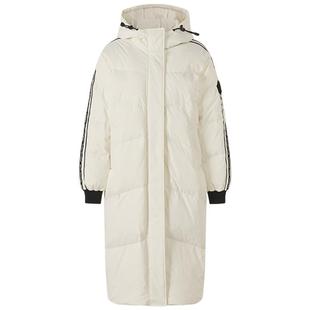 美特斯邦威长款面包羽绒服女士秋冬季甜美时尚拼织保暖上衣外套