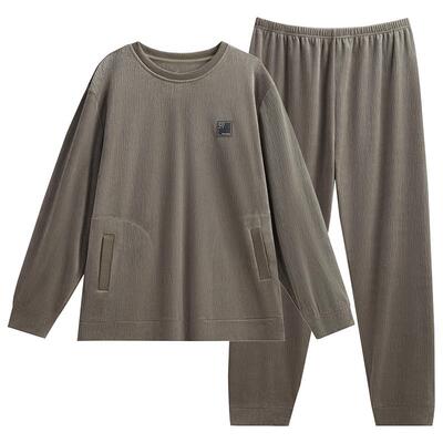 睡衣男士秋冬海岛绒长袖家居服