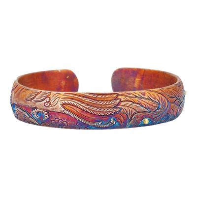 口力米大复古男士足银镶金手镯