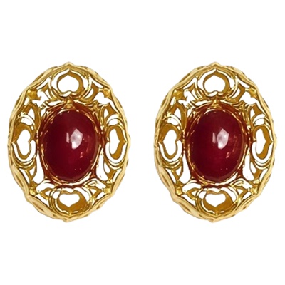 金枫露白水晶耳钉虎眼石耳饰