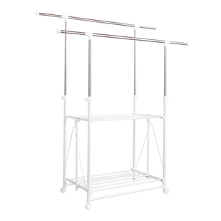 家用晾衣架落地折叠免安装室内伸缩晾衣杆可移动户外阳台升降架子