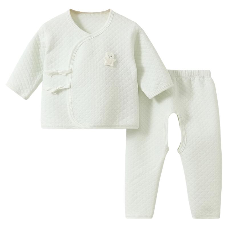 新生婴儿衣服春秋冬初生打底0薄夹棉3月分体秋衣宝宝保暖内衣套装