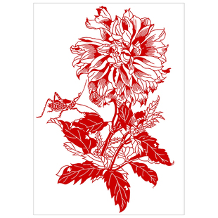 剪纸图样图案模板初学者剪刻纸图案底稿半成品中国风剪纸打印底稿