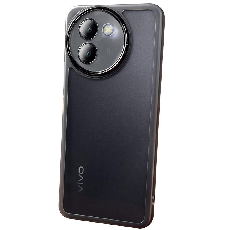 适用于vivoy200i自带镜头膜手机壳y200新款y200i保护套y200gt透明黑硅胶y200t镜头全包5G防摔vivo男女情侣款