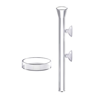 鱼缸玻璃喂食管喂鱼喂虾喂食器玻璃喂食定位鱼缸投食器高清带虾盆