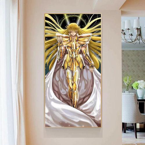 圣斗士星矢全家福装饰画沙加射手座动漫玄关挂画有框卧室床头壁画