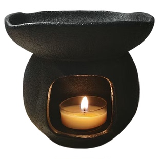 妙吉祥 非遗传承黑色陶制熏香炉 承慧 酥油灯用 香粉香料熏香