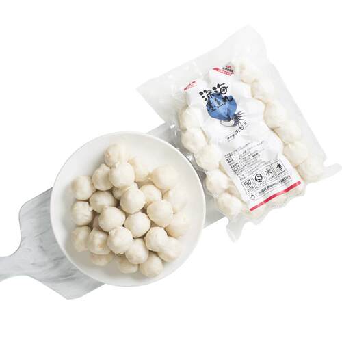手打墨鱼丸家用团聚野营海鲜花枝丸大颗火锅麻辣烫关东煮丸林小丸