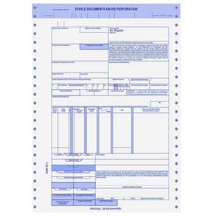 国际航空主单 12联空运提单中性运单 现货中性提单纸新版空运背书