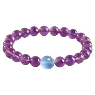 愿你好梦～普陀山正品巴西乌拉圭东海天然紫水晶手链心安手串女款