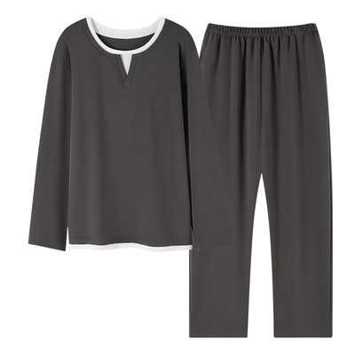 初子尼男士纯棉长袖睡衣套装